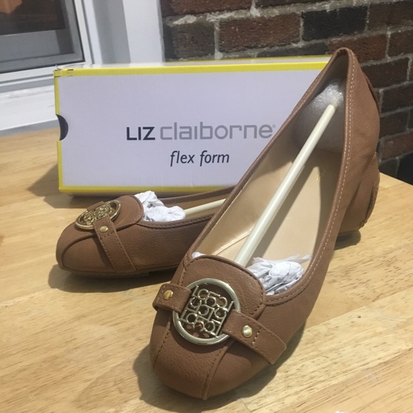 New Luggage Brown Liz Claiborne Selma Ballet Flat Multi Sizes